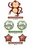 5'li Set Maymun Balonlu Safari Temalı Folyo Balon Seti