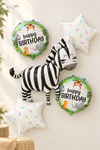5'li Set Zebra Balonlu Safari Temalı Folyo Balon Seti