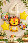 4 Yaş Aslan Folyo Balonlu Set Safari Tema Balon Seti Set39