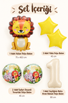 5 Yaş Aslan Folyo Balonlu Set Safari Tema Balon Seti Set39